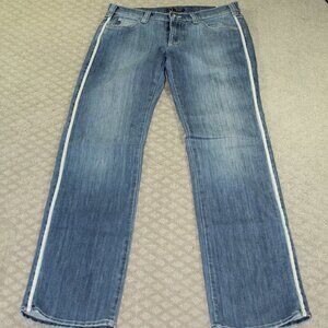Vintage AJ Armani Jeans Women's Size 27 Light Blue With Side Stripes Blue Jeans